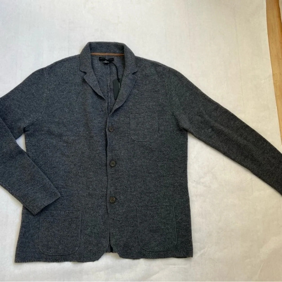 NWT $195 Report Collection Knit Dark Gray Lana Wool Cozy Cardigan Sweater Sz XXL - Picture 1 of 10